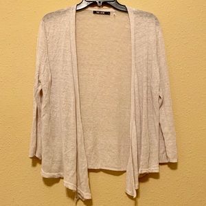 Nic+Zoe linen blend open front cardigan L